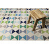 Tapis bleu géométrique en laine de N-Z Mahan Esprit Home