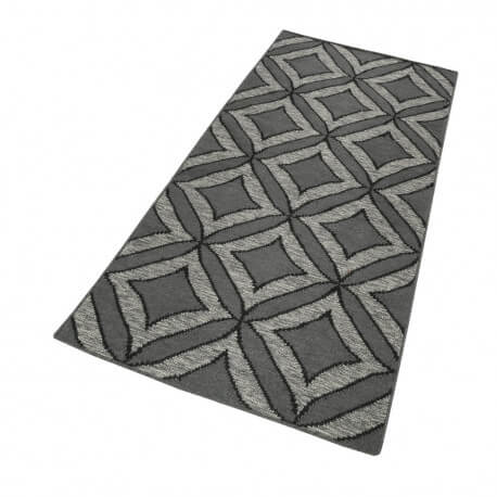 Tapis gris en laine Esprit Home plat géométrique Kian Kelim