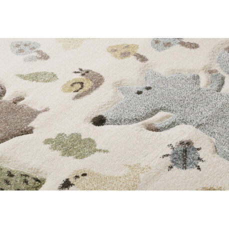 Tapis pour chambre enfant Sigikid taupe et blanc Forest