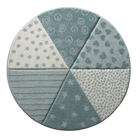 Tapis rond bleu pastel pour enfant Round Canon Sigikid