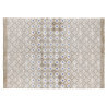 Tapis moutarde et beige carreaux de ciments plat coton Agnes