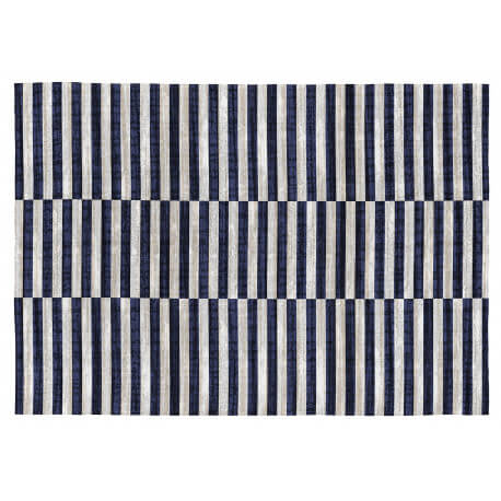 Tapis ligne bleu en coton plat moderne Bangui