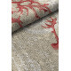 Tapis en coton beige et corail plat effet arbre Byron