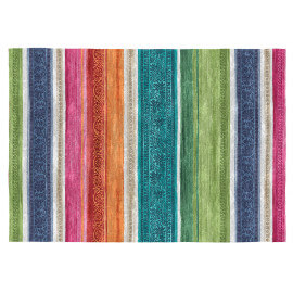 Tapis multicolore rayé plat intérieur Clarissa