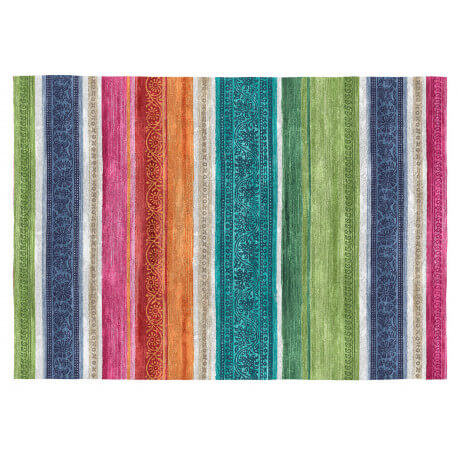 Tapis multicolore rayé plat intérieur Clarissa