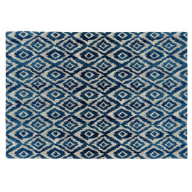 Tapis bleu ethnique plat Vivabita Dakota