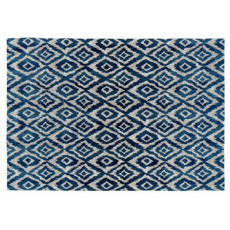 Tapis bleu ethnique plat Vivabita Dakota