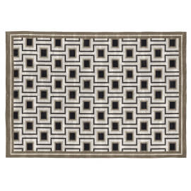 Tapis noir design plat géométrique Daven