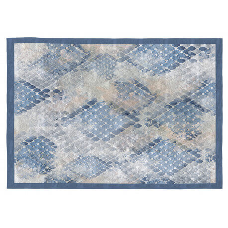 Tapis Vivabita plat en coton bleu vintage Doxy