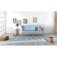 Tapis bleu design pour salon plat Hansel