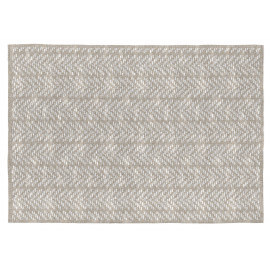 Tapis plat rectangle en coton beige Kalahari