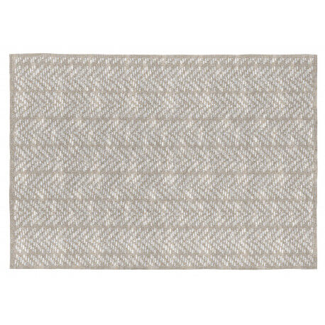 Tapis plat rectangle en coton beige Kalahari