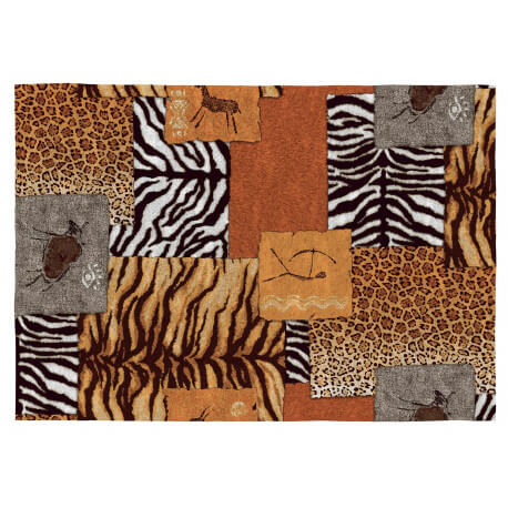 Tapis ethnique safari coloré plat en coton Kampala