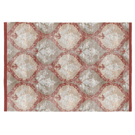 Tapis beige et orange baroque rectangle plat Kelpie