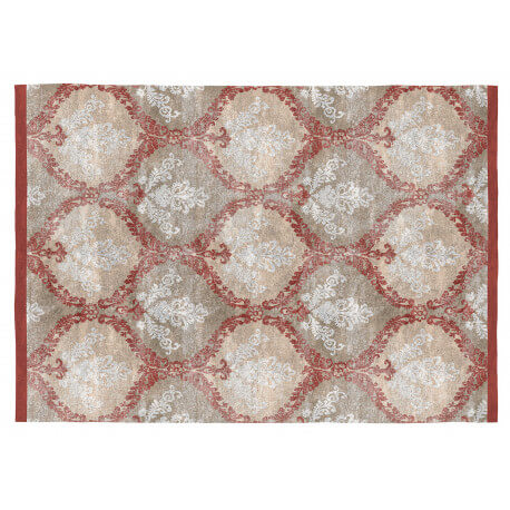 Tapis beige et orange baroque rectangle plat Kelpie