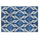 Tapis ethnique bleu coton plat Kigali