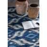 Tapis ethnique bleu coton plat Kigali