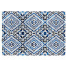 Tapis design en coton bleu plat Kinsasa