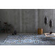 Tapis design en coton bleu plat Kinsasa