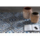 Tapis design en coton bleu plat Kinsasa