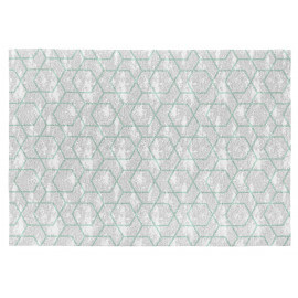 Tapis scandinave vert en coton plat Laisa