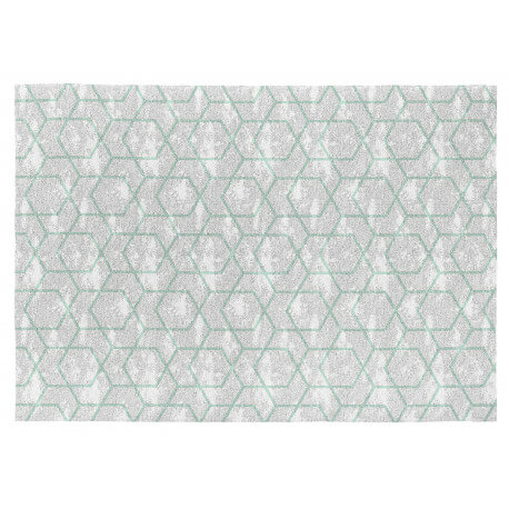 Tapis scandinave vert en coton plat Laisa