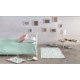 Tapis scandinave vert en coton plat Laisa