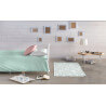 Tapis scandinave vert en coton plat Laisa