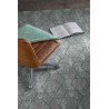 Tapis scandinave vert en coton plat Laisa