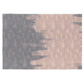 Tapis plat en coton rose et gris pour salon Leven