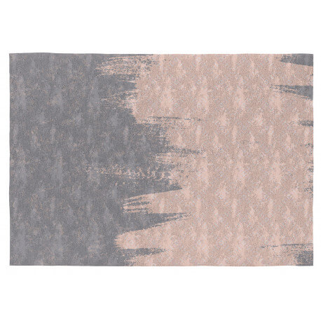 Tapis plat en coton rose et gris pour salon Leven