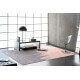 Tapis plat en coton rose et gris pour salon Leven