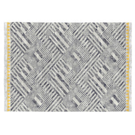 Tapis de salon design gris plat en coton Loira