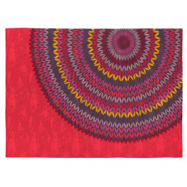 Tapis rouge design pour chambre en coton Mandala