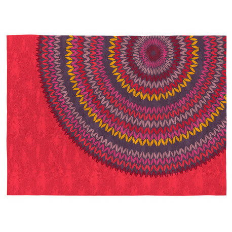 Tapis rouge design pour chambre en coton Mandala