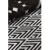 Tapis noir et blanc ethnique pour salon plat Mont Blanc