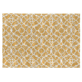 Tapis jaune de salon plat design en coton Nicosia