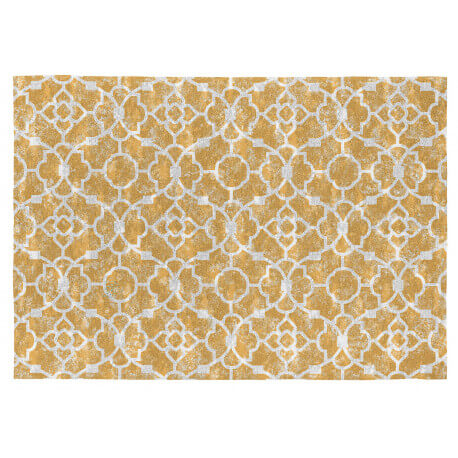 Tapis jaune de salon plat design en coton Nicosia