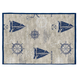 Tapis bleu plat intérieur marin Noronha