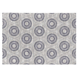 Tapis moderne gris et bleu en coton plat Olimpia