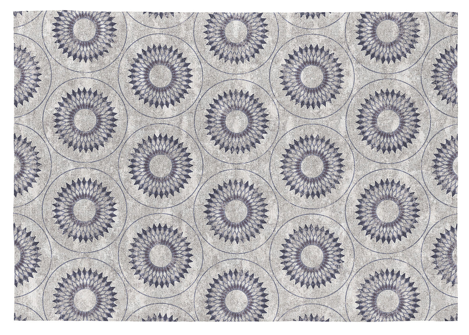 Tapis moderne gris et bleu en coton plat Olimpia