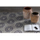 Tapis moderne gris et bleu en coton plat Olimpia