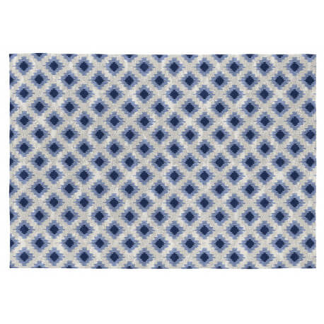 Tapis Vivabita plat bleu en coton scandinave Ontario