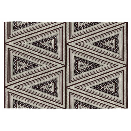 Tapis géométrique design plat Vivabita noir et gris Orvar