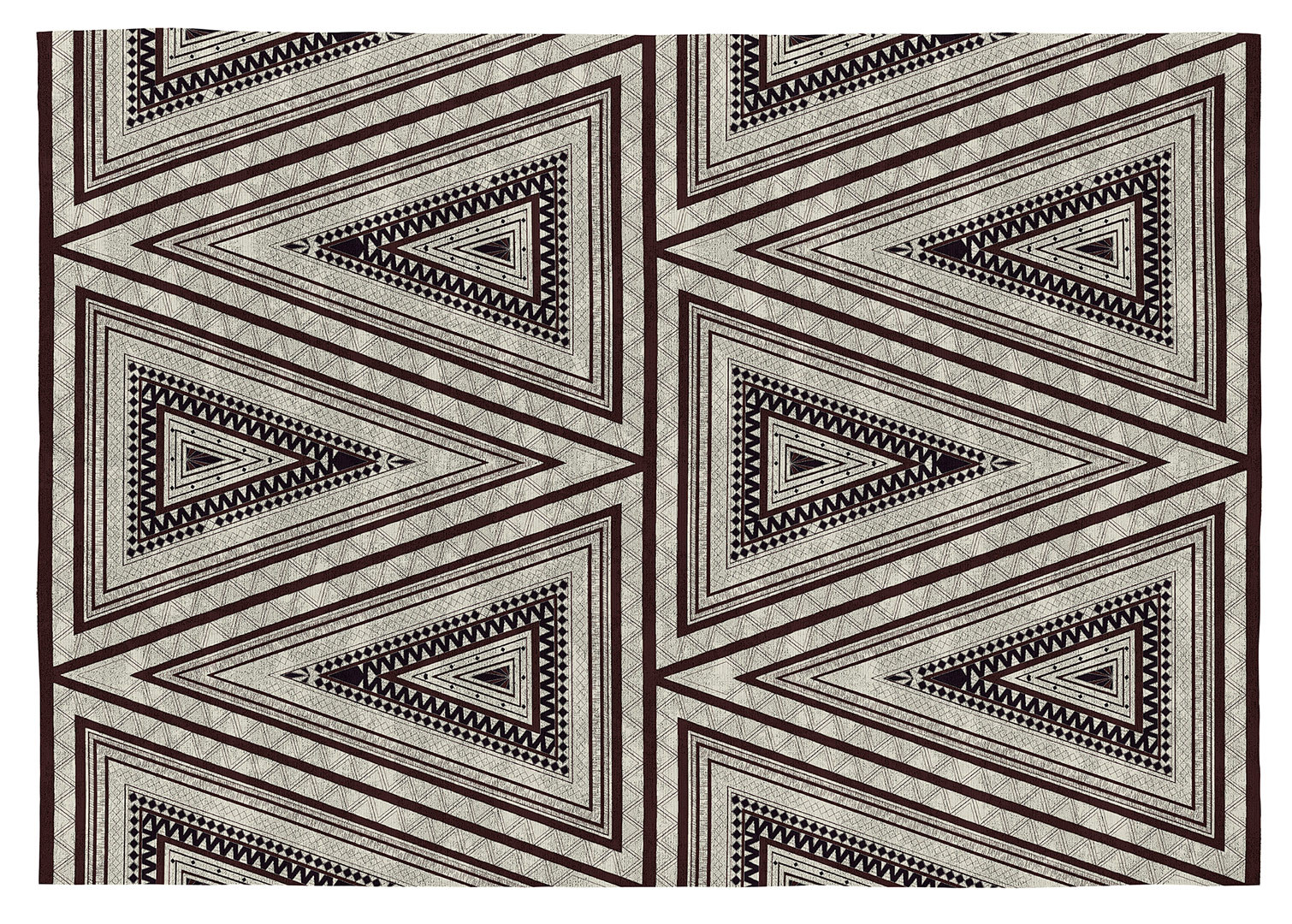 Tapis géométrique design plat Vivabita noir et gris Orvar