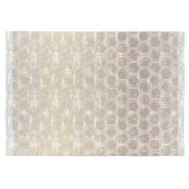 Tapis gris et beige pour salon plat scandinave Riga