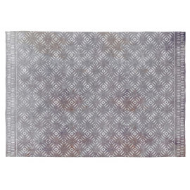 Tapis ethnique gris rectangle en coton Selena