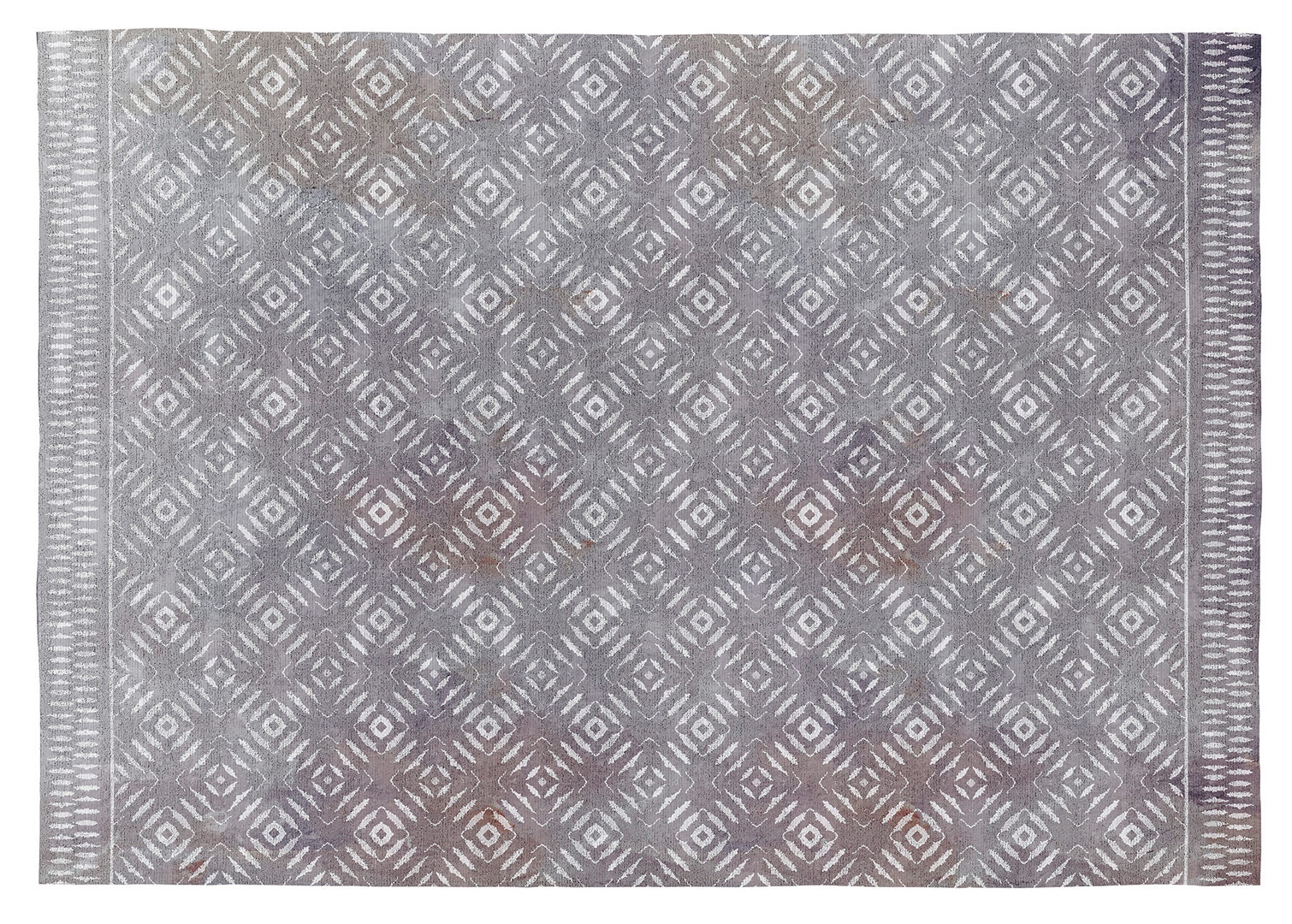 Tapis ethnique gris rectangle en coton Selena
