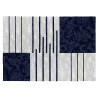 Tapis contemporain bleu en coton plat Tokio