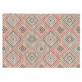 Tapis multicolore scandinave géométrique plat Viena